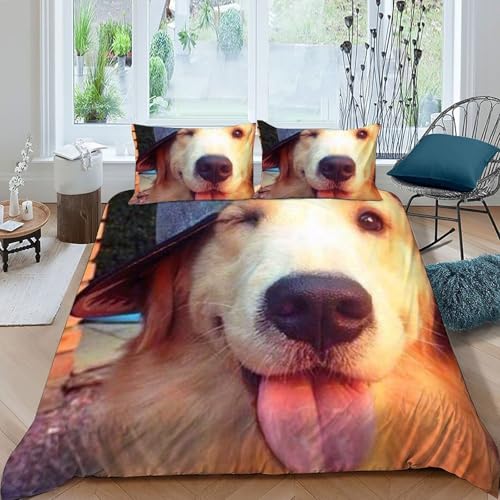 Housse de couette King chiots douce en microfibre contre le lit défait - 3