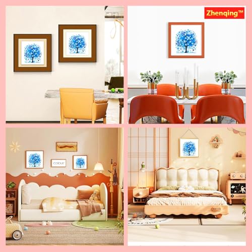 Image of Zhenqing Tree of Life Cross Stitch Kit | 11.8 inchx11.8 inch Stamped 11CT Fabric with DMC Threads | Beginner-Friendly Nature Wall Art | DIY Mindful Gift for Home /Office Decor- Happiness Tree - Joy(66899)