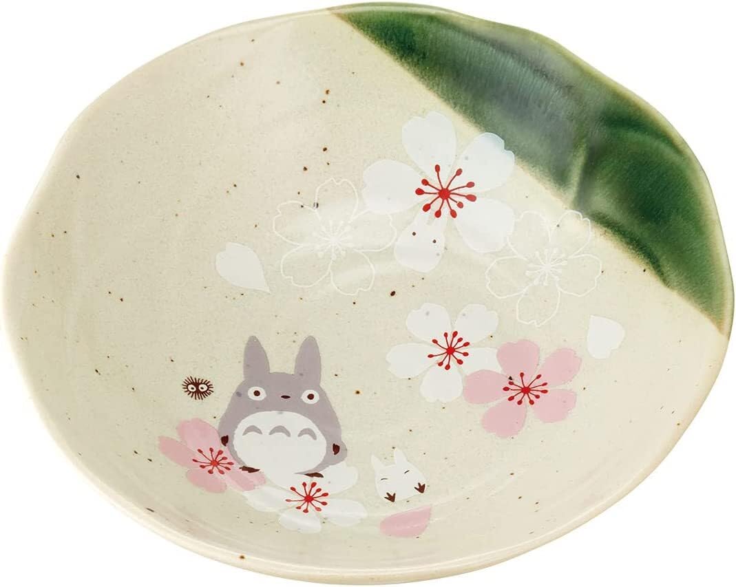 Studio Ghibli via Bluefin My Neighbor Totoro Traditional Japanese Dish Series - Salad Plate/Bowl [Sakura/Cherry Blossom] - Official Studio Ghibli Merchandise (Model: CHMD2-A)