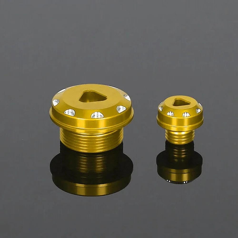 CNC Kurbelgehäusedeckelstopfen, kompatibel mit MSX 125/SF Grom 125 2017-2023 DAX 125 2022-2023 CT 125 2021-2023 Motorradzubehör Kurbelgehäuse Lochpfugungs Schraube (Gold)