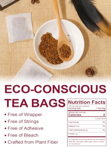 Image of TeeLux Chaga Tea Bags, Pure Chaga Mushroom Tea, Caffeine Free, 100 Count | Natural Chaga Herbal Tea with Smooth & Mild Flavor, Hot or Iced