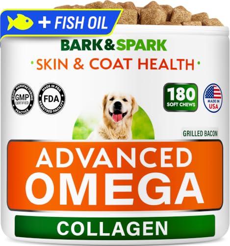 BARK&SPARK Adv. Omega 3 + Collagen for Dogs - Fish Oil Skin & Joints Health