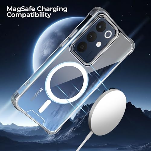 Image of A rtistque Clear Back Cover Case for Realme Narzo 90x / C85 / 15x 5G | Compatible with Mag-Safe | Premium | Shockproof TPU Bumper | Slim Protective Design | Realme Narzo 90x Back Cover - Transparent