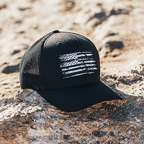 Image of Tactical Pro Supply American Flag Flexfit Hat with Woven Logo Patch
