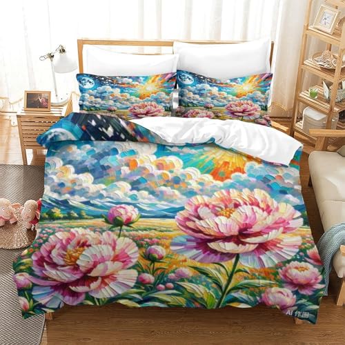 Chambre ado cocooning avec la housse de couette dahlie 3D - 3
