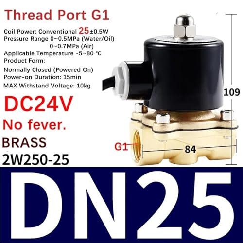 Vanne 24V DN25 2W250-25 électrovanne eau air gaz filetée 1 pouce - 3