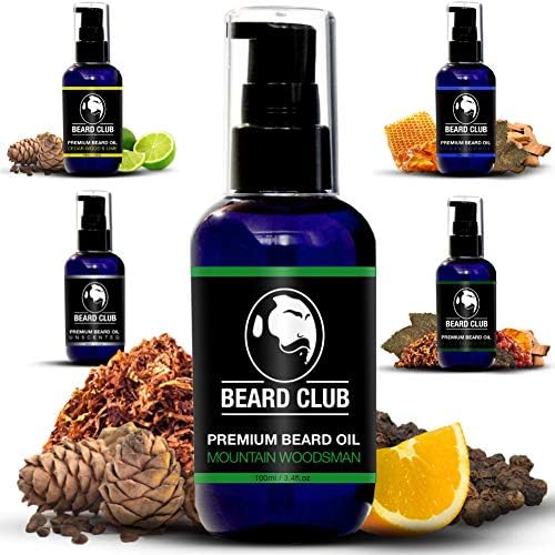 Beard Club - Mountain Woodsman Beard Oil Bottle 100ml - Beard Oil for Men - Beard Growth Oil - Beard Moisturiser for Men - Beard Conditioner for Men - Beard Softener for Men - Beard Care
