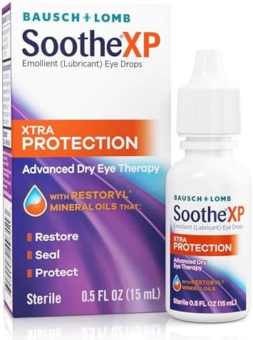 Bausch + Lomb Soothe XP Dry Eye Drops, Xtra Protection Lubricant Eye Drop with Restoryl Mineral Oils, 0.50oz