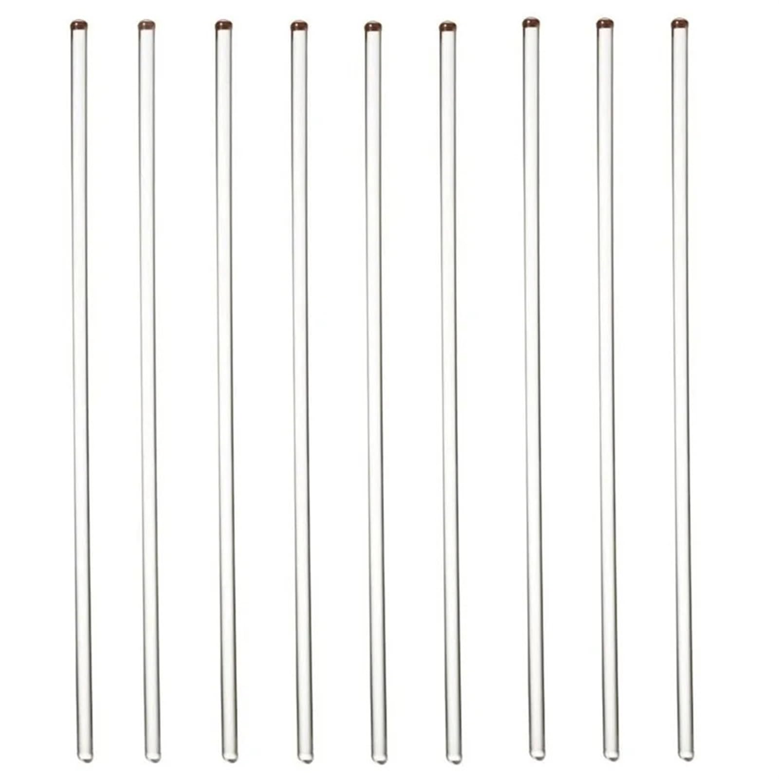 Juego de Vasos medidores de Vidrio de Forma Baja (50 ml, 100 ml y 250 ml), 9 Varillas de agitación de Vidrio de 30 cm de Largo y 0,63 cm de diámetro.