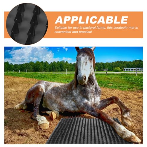 Yardwe Cow Scratch Mat 16.5 Inch Body Brush for Cattle Horse Livestock Itch Relief Farm Scratcher Mat for Skin Stimulation and Comfortable Animal Use - Image 4