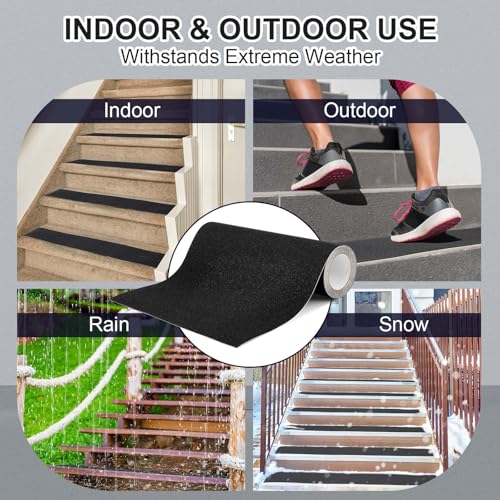 Image of Watersay Anti Slip Traction Tape 20 Inch x 20 ft Widen Waterproof Non Skid Tape Durable Grip and Friction Stair Non Slip Strips Abrasive Adhesive for Stairs Tread Steps Ramp Outdoor Indoor(Black)