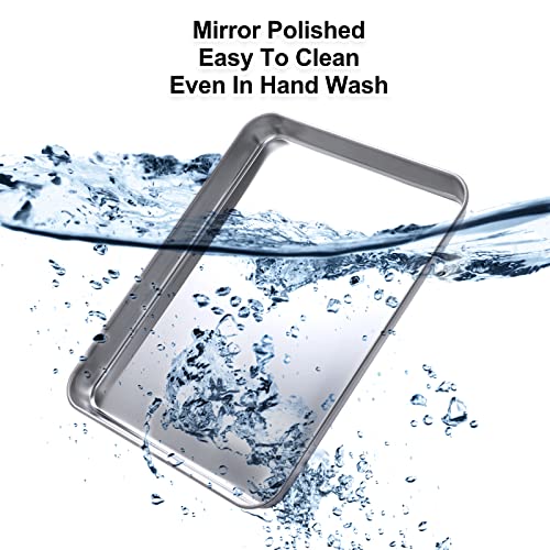 Baking Sheet Set Of 2, Zacfton Stainless Steel Cookie Sheet Baking Pan, 12 Inch &10 Inch Jelly Roll Pan Toaster Oven Tray, Non Toxic & Heavy Duty & Mirror Finish & Rust Free & Easy Clean #TOP3