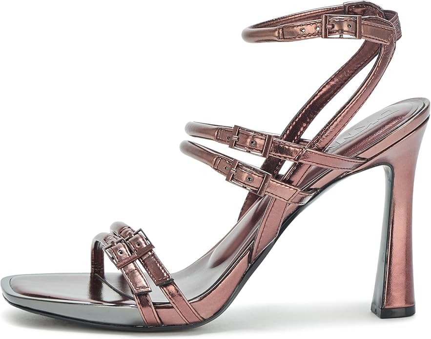 DKNY Women's Cyril Evening Double Belt Strap Heeled Pump Sandal, Antique Rose, 6 - Image 2