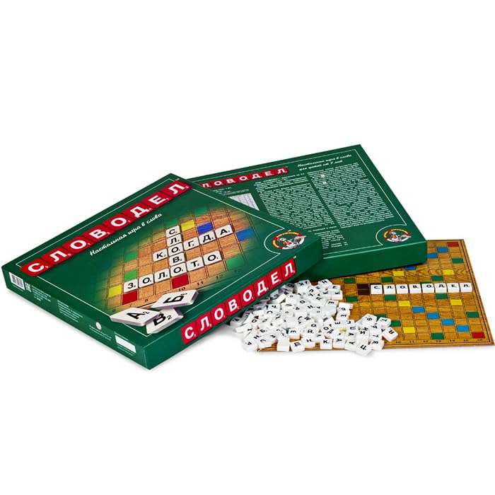Russian Scrabble Family Board Game Set - Русский Скрабл Словодел - Slovodel Nastolnaya Igra - Russian Language Learning Gameset