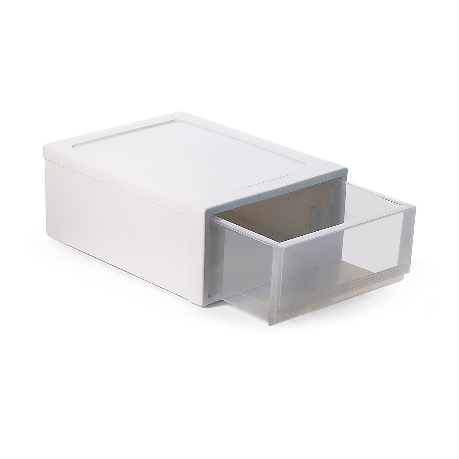 INABOX Stackable Single Drawer, Clear PP Storage Container (34L x 27W x 14H), Transparent, No Lid, Durable & Versatile Home Organization Solution-image-6