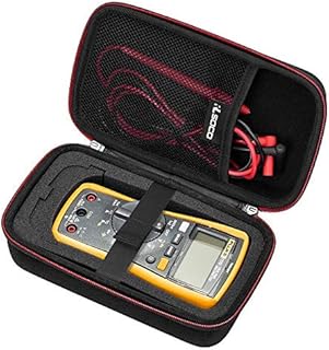 RLSOCO Hard Case for Universal Digital Multimeter Fluke 113/115/116/117/177/179/V88/233 Digital Multimeter and for Astroai/BEVA/Proster/Neoteck/HANMATEK/KAIWEETS/Tacklife Digital Multimeter (Red Zip)