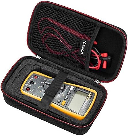 RLSOCO Hard Case for Fluke 107/117/15B+/106/17B+/115/101/179/116/114/113/233/177/178/18B+ Digital Multimeter and More - Red Zip (With DIY Foam)