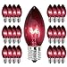Konictom 25 Pack Halloween Purple Replacement Bulbs,C9 Glass Incandescent Bulbs for Outdoor String Light, C9/E17 Candelabra Base 7 Watt Great for Night Lights and Holiday Decorations