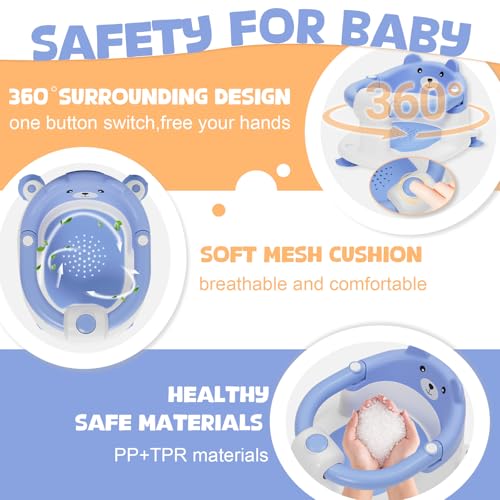 Miniatura 3 de Asiento De Baño Para Bebé 6-24 Meses, Silla Baño Bebe Con 4 Fuertes Ventosas, Respaldo Ergonómico, Barra De Seguridad, Antideslizante Y Cómoda, Regalo Para Recién Nacidos Y Nuevas Madres Azul