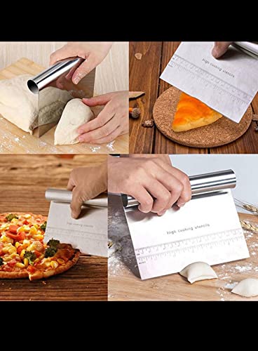 Image of Cake Decor Stainless Steel Large Dough Scrapper with Stainless Steel Handle - 24 cm