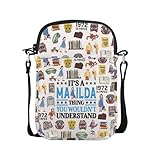 POFULL Broadway Musical Gift Matilda Theatre Lover Gift Matilda Musical Inspired Crossbody Bag, It's a Matild