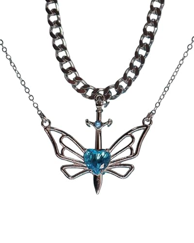 REORAH COLLECTION Winx Club® Bloom and Sky Couple Necklaces (Silver Wings - Gold Sword)