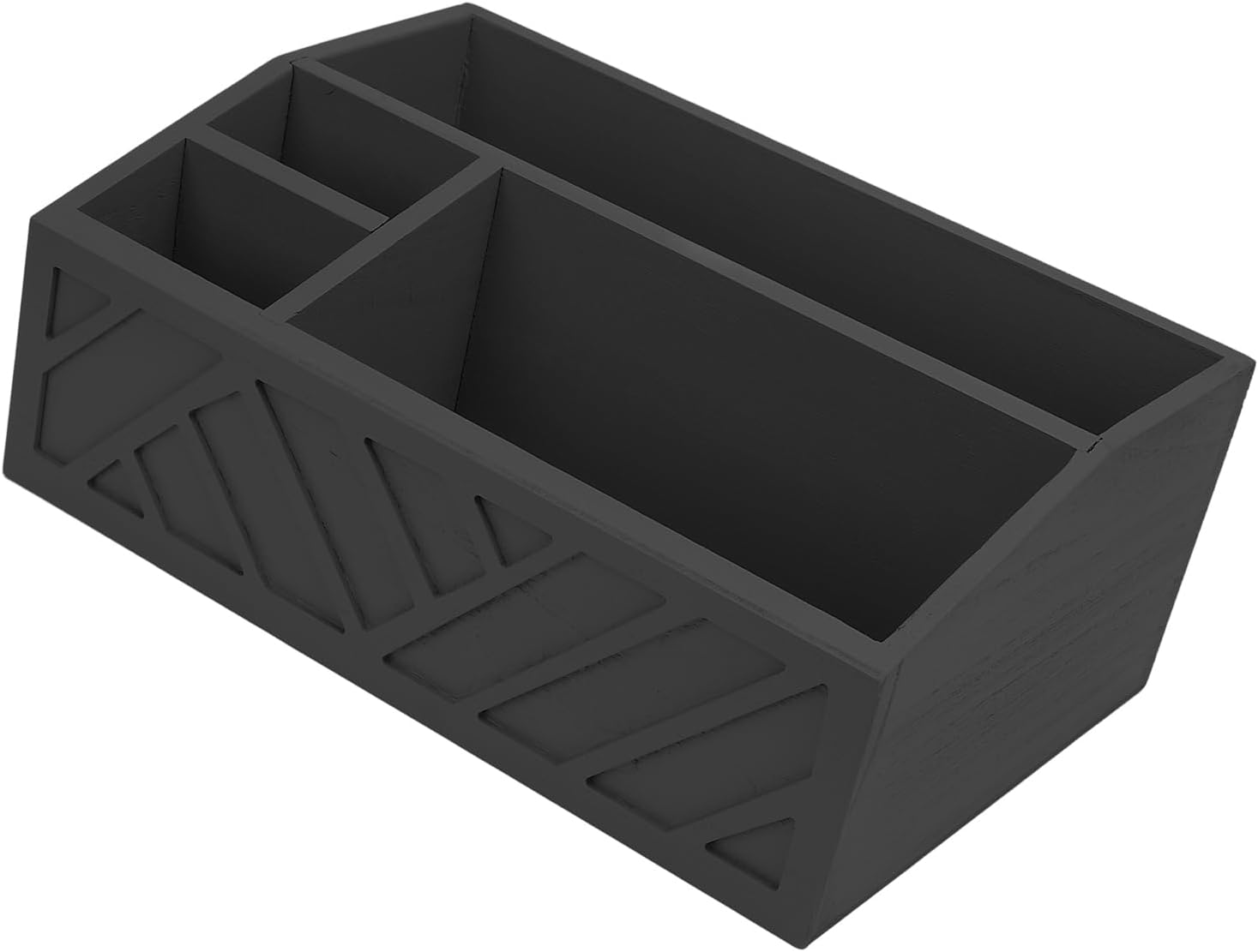 Countertop Coffee Pod Organizer Fine Making Wood Coffee Bar Supplies Holder for Home Office Use 12.6x8.46x4.92in (Black)