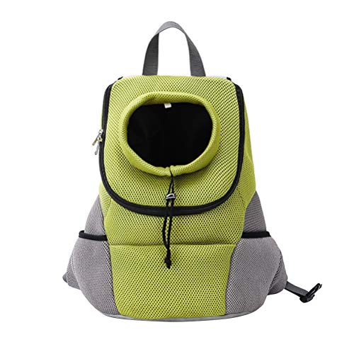 POPETPOP Haustier-Rucksack für Haustiere, atmungsaktiv, Schultertasche für Hunde und Katzen, Größe L, Hellgrün