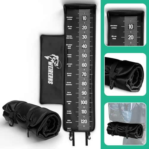 WEIRERNS Premium Abhakmatte, Abhakmatte mit Maßband 130cm x 30cm, Abhakmatte Angeln, mit humorvollen Sprüchen, leicht zusammenrollbar & Kantenschutz