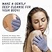 Exfoliating Dual Texture Bath Gloves for Shower Spa Massage and Body Scrubs, Dead Skin Cell Remover, body scrubber with Hanging Loop