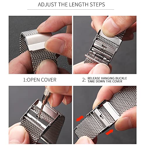 Bracelet milanais argent pour Apple Watch en acier inoxydable chic - 3