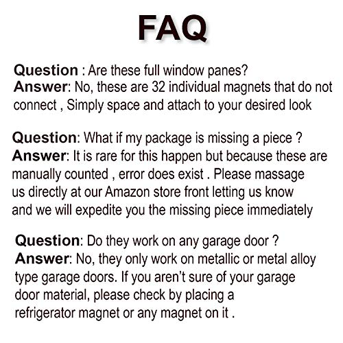 Decorative Magnetic Garage Door Window Panes for 2 Car Garage Door with 4 Spacer for Placement Guides - Thumbnail 3