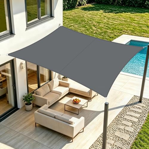 LOVE STORY Voile d'Ombrage Imperméable 3x5m Rectangulaire, Oxford Toile Ombrage Une Protection des Rayons 95% UV pour Extérieur Jardin Terrass Patio,...