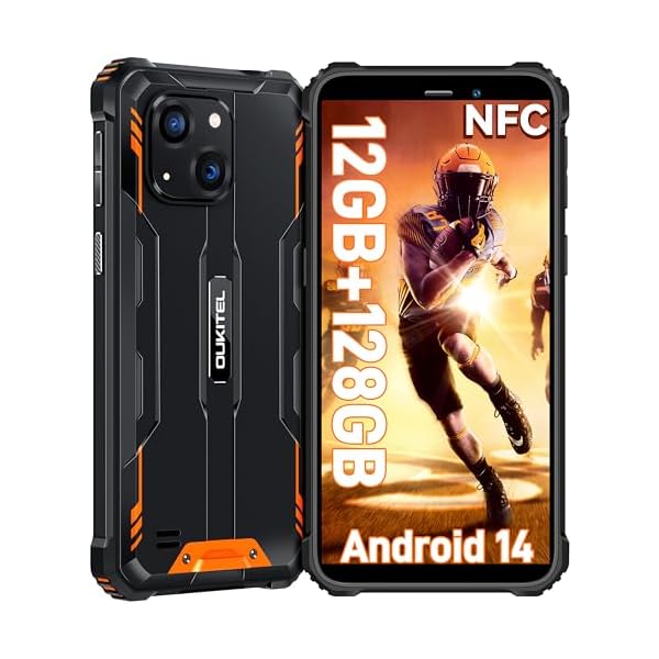 OUKITEL-WP32-Rugged-Phone-Unlocked-6300mAh-Battery-Rugged-Smartphone-Android-14-60-HD-Screen-12GB128GB-Mobile-Phones-20MP5MP-Camera-4G-Dual-SIM-35mm-Jack-NFCBT50GPST-Mobile-Orange OUKITEL WP32 Rugged Phone Unlocked - 6300mAh Battery Rugged Smartphone Android 14, 6.0" HD+ Screen, 12GB+128GB Mobile Phones, 20MP+5MP Camera, 4G Dual SIM, 3.5mm Jack, NFC,BT5.0,GPS,T-Mobile, Orange
