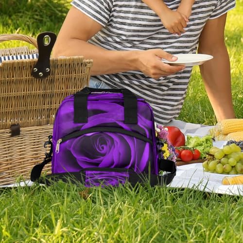 OSAM SPACE Insulated Purple Rose Lunch Bag for Men Women