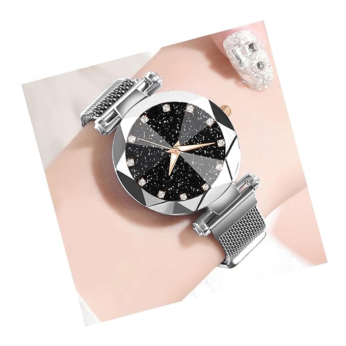 Motu Gaju Branded Analogue Plain Black Dial Silver Magnet Belt Watch for Women Or Girls and Watch for Girl or Women (B0D6BHG1V2) Amazon Price History, Amazon Price Tracker