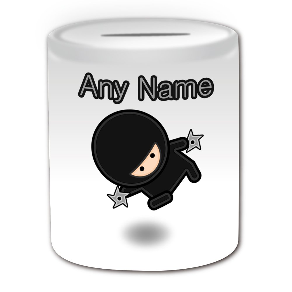 Regalo Personalizado – Kendo Caja De Dinero (artes Marciales Diseño Tema, Blanco) – Cualquier Nombre/mensaje En Su