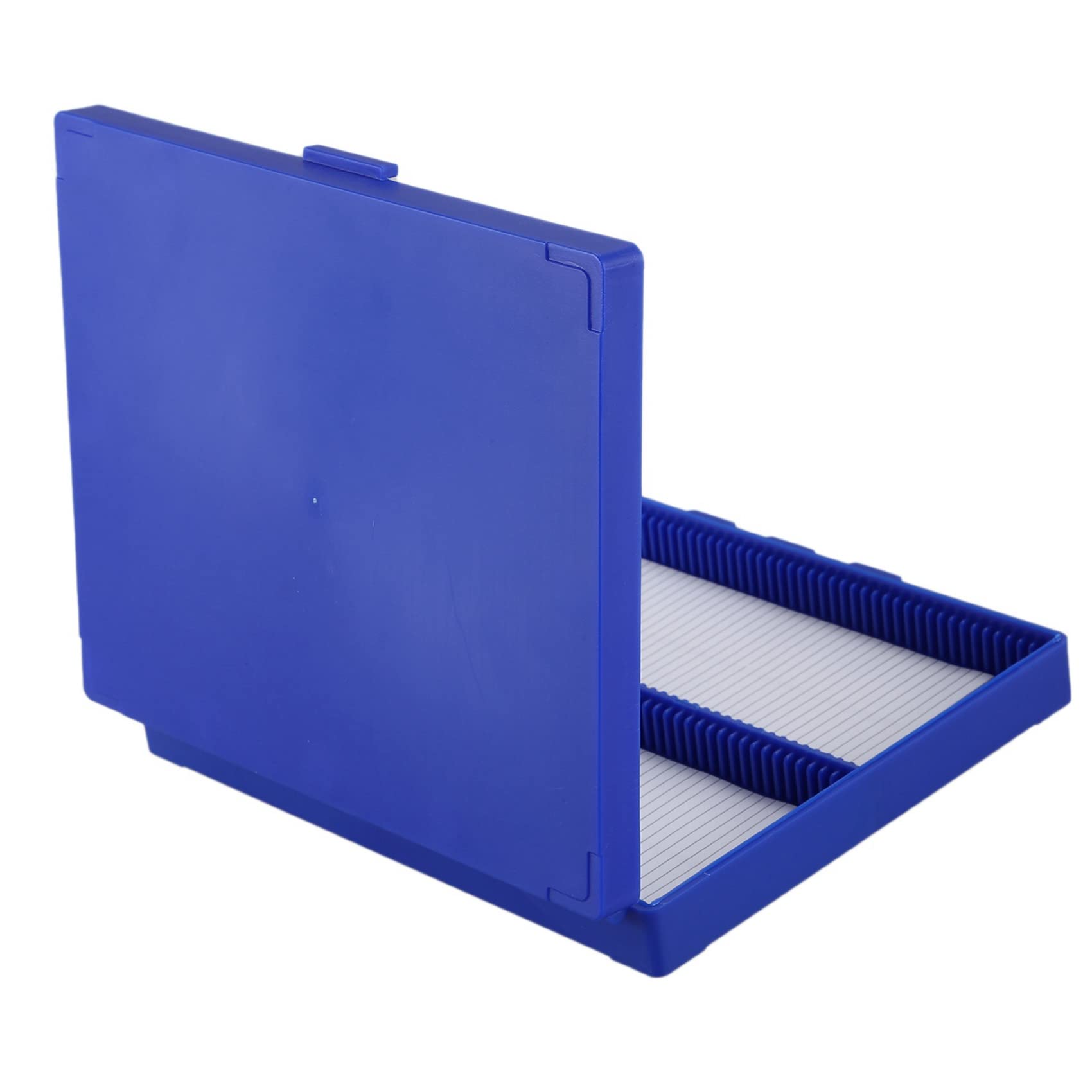 2 cajas de microscopio de plástico azul real con capacidad para 100 microscopios