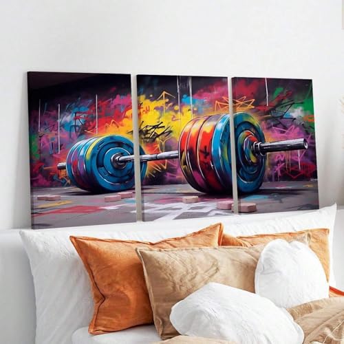 Affiche de gym triptyque sans cadre 40x60cm pour salon