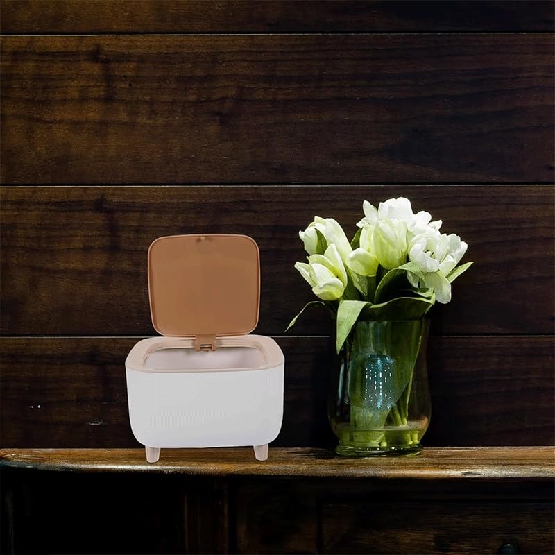 Kitchen Trash Can Household with High Feet Toilet Office Wastepaper Basket Storage Bin