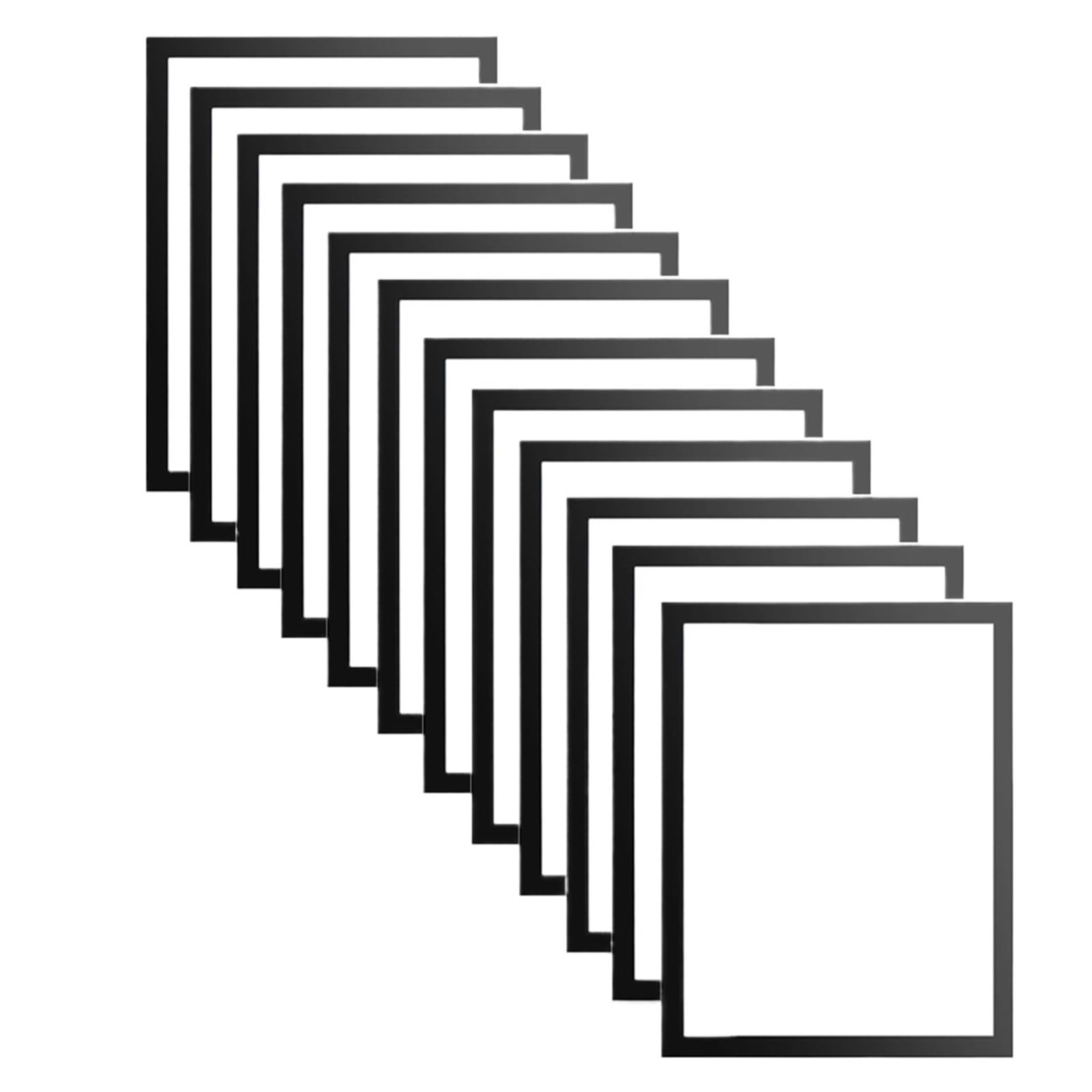 Magnetic photo frame, Frame Poster Certificate Artwork Pictures for Fridge Wall Home Decor For Displaying Paintings,Photographs(Black 12 Pcs)