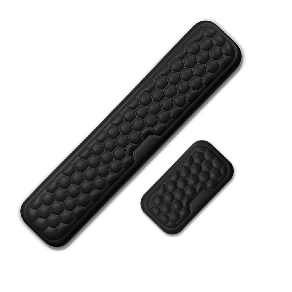 TECPHILE Mouse & Keyboard Wrist Rest Pad Padded Memory Foam Hand Rest Non-Slip Footpad - 14.3" Ergonomic Design Wrist Support for Office, Computer, Laptop, Mac Typing Pain Relief Desk Gaming Accessory