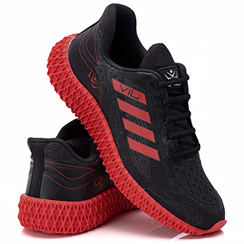 Tênis Esportivo Masculino Olimp Caminhada Academia Original (41, PRETO/VERMELHO)