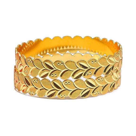 ADVANCE Shubh Labh Traditional & Stylish Gold (Bentex) Bangles Set for Girls and Women | Bridal Latest fashion Golden Kangan| Designer Plain Kada (Size-2.4) (Pack of 2) (B0CHFWKB9T) Amazon Price History, Amazon Price Tracker