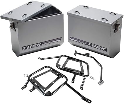 Amazon.com: Alforjas de aluminio para alforjas de colmillo DR650 de color  plateado medio 1996-2016 : Automotriz