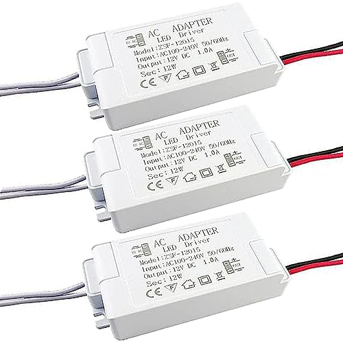 Lote de 3 Transformadores LED 12 V, 1,25 A, 230 V a 12 V, CC,