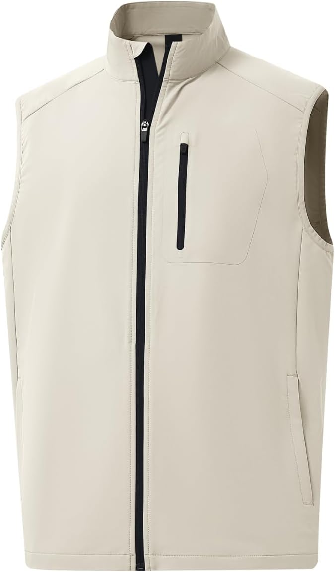 Rouen Mens Vests Outerwear Performance Lightweight Sleeveless Jacket Windproof Softshell Vests Sports Golf Vest for Men