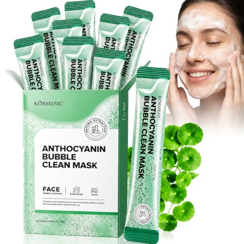 Lot de 12 masques à bulles hydratants, Mousse Reinigungsschaum,Masque moussant visage, Nettoyage doux du Visage avec Soin Hydratant, Nettoyants en Profondeur, pour Tous Types de Peau