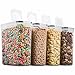 Produktbild Seseno Set von 4 große Getreide und trocken Lebensmittel lagerbehälter bpa-frei plastikbehälter airtight Deckel geeignet für Getreide, mehl, Zucker, Kaffee (4l, 16,9 Cup, 135,5 Ounce)