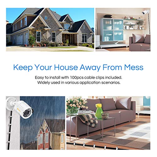 Anlapus 4 Pack 100ft All-in-One BNC Video Power Cables, BNC Extension Wire Cord with Eight Connectors for CCTV Camera DVR Surveillance System
